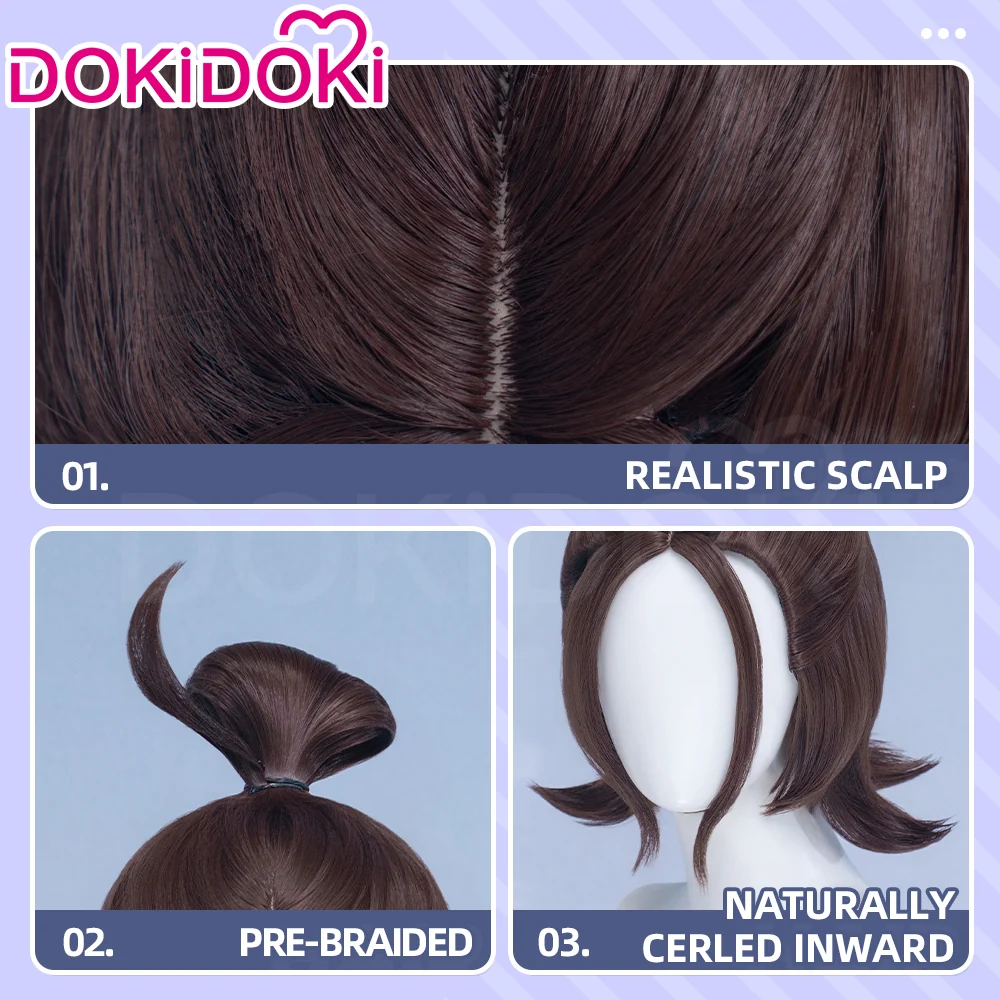【Ready For Ship】DokiDoki Game Cosplay Trainer Wig Short Brown Hair - Image 4