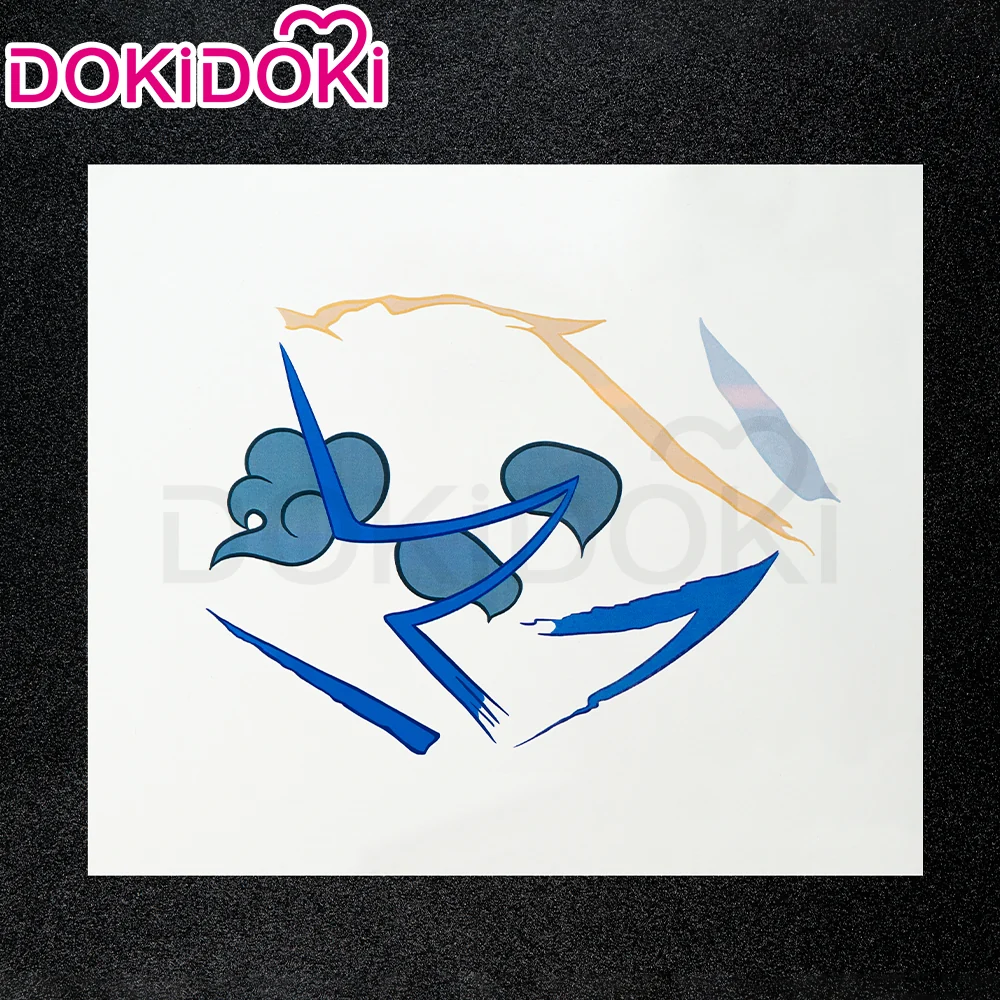 【Partially Ready For Ship】【Front Lace】DokiDoki Anime Game Cosplay Wig Blue Braided Pigtail / Hairtied / Long Straight Version Hair / Tattoo Sticker / Necklace / Bullet Headwear - Image 24