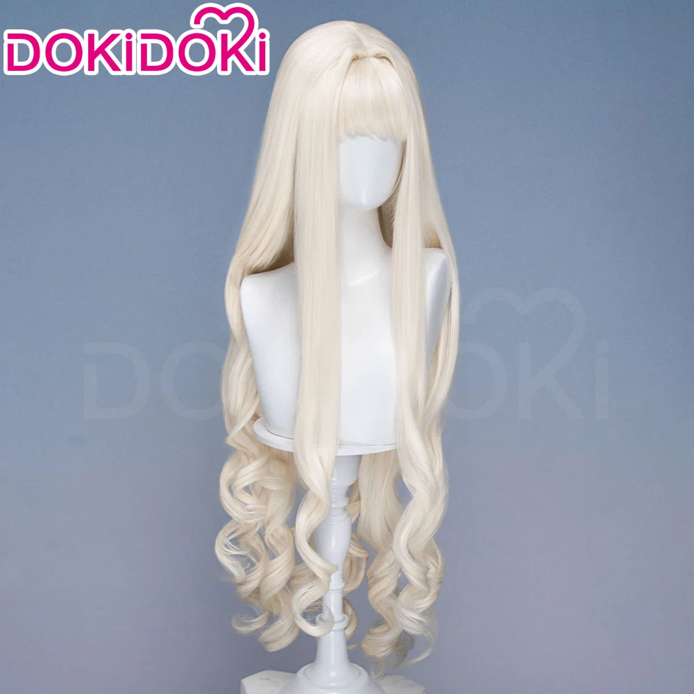 【Ready For Ship】DokiDoki Game Cosplay Wig Long Curly Light Blonde Hair - Image 3
