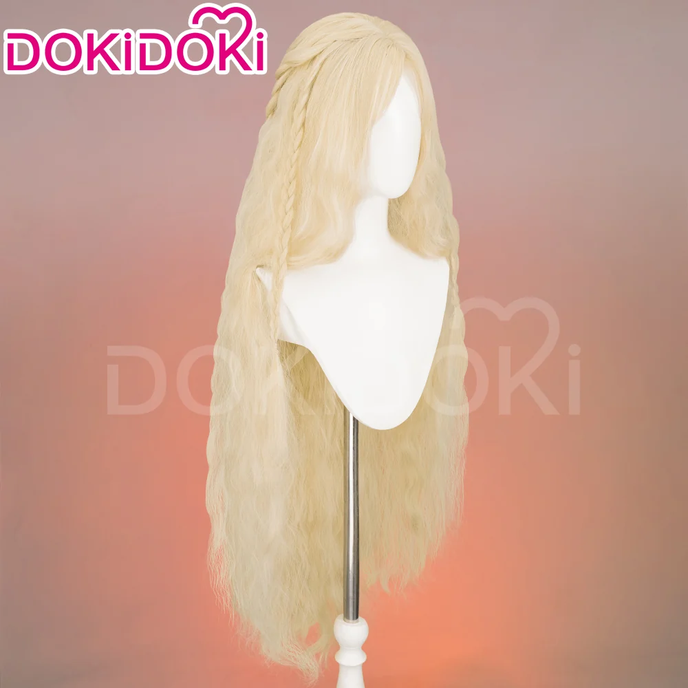 【Ready For Ship】DokiDoki Game Cosplay Wig Long Gold Curly Hair - Image 3