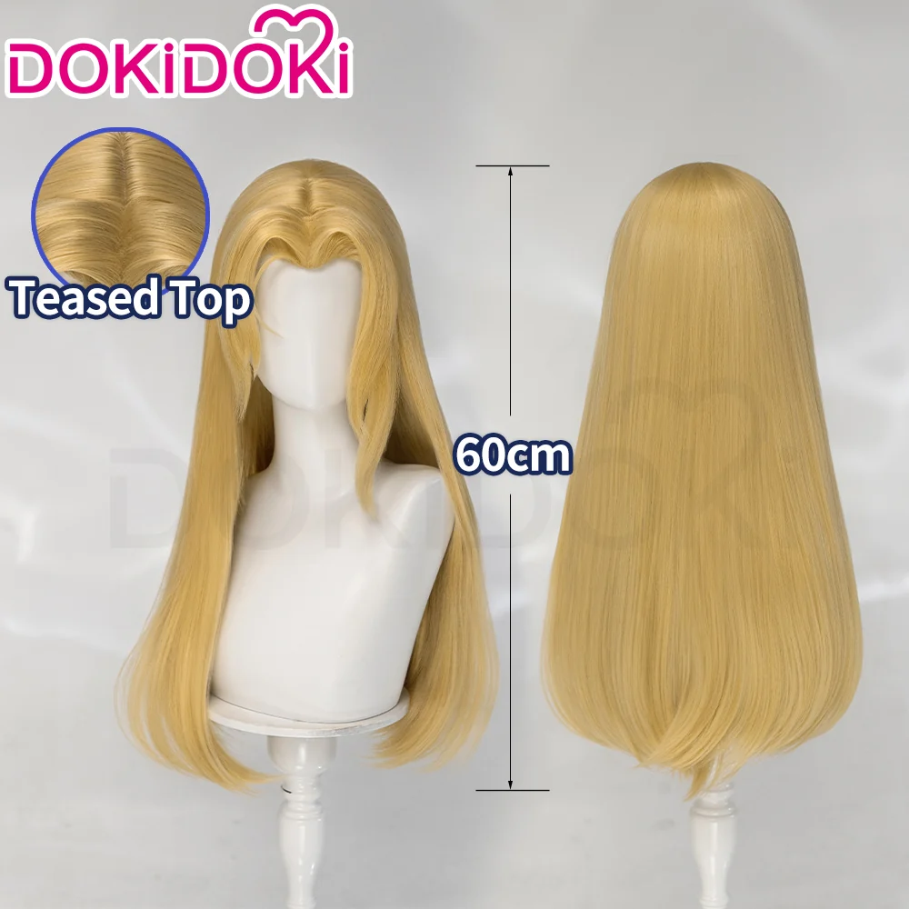 DokiDoki Game Cosplay Wig Long Straight Blonde Hair - Image 2