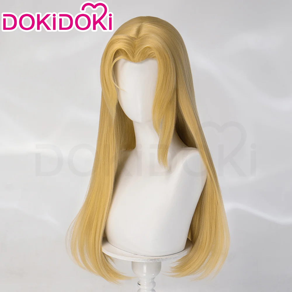 DokiDoki Game Cosplay Wig Long Straight Blonde Hair - Image 3