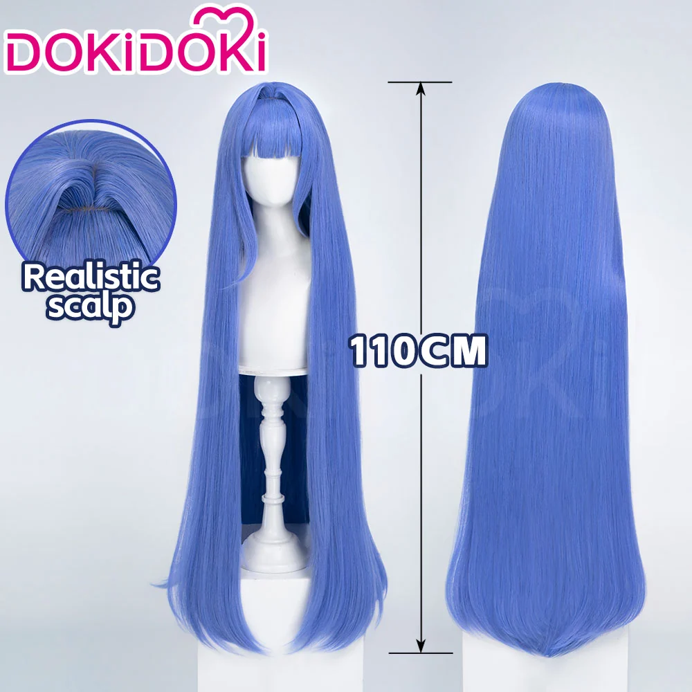 DokiDoki Game Cosplay Wig Long Straight Blue Hair Fortune Mate