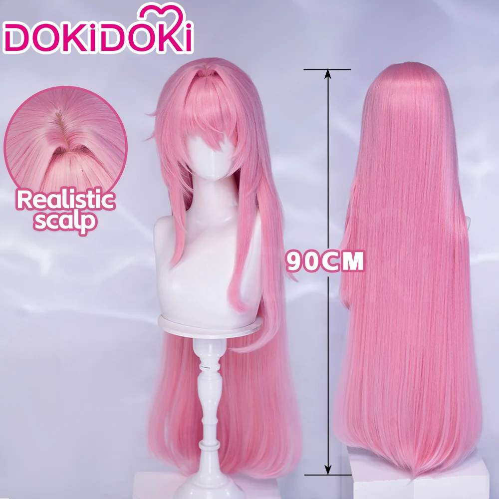 DokiDoki Game Cosplay Wig Long Straight Pink Hair