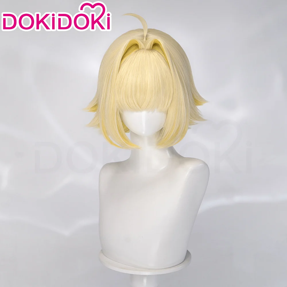 DokiDoki Game Cosplay Wig Short Blonde Layerd Hair - Image 2