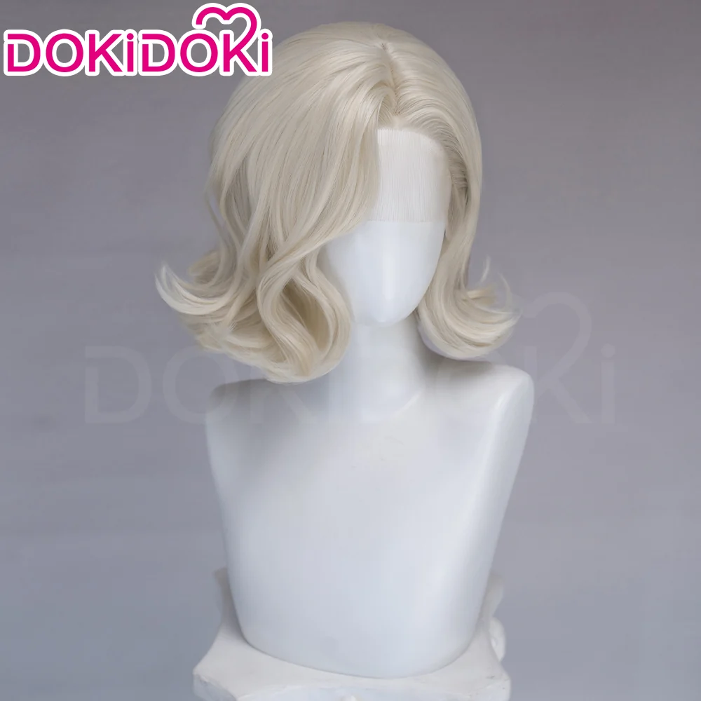 【Ready For Ship】【Front Lace】DokiDoki Game Cosplay Wig Short Curly Blonde Hair - Image 9