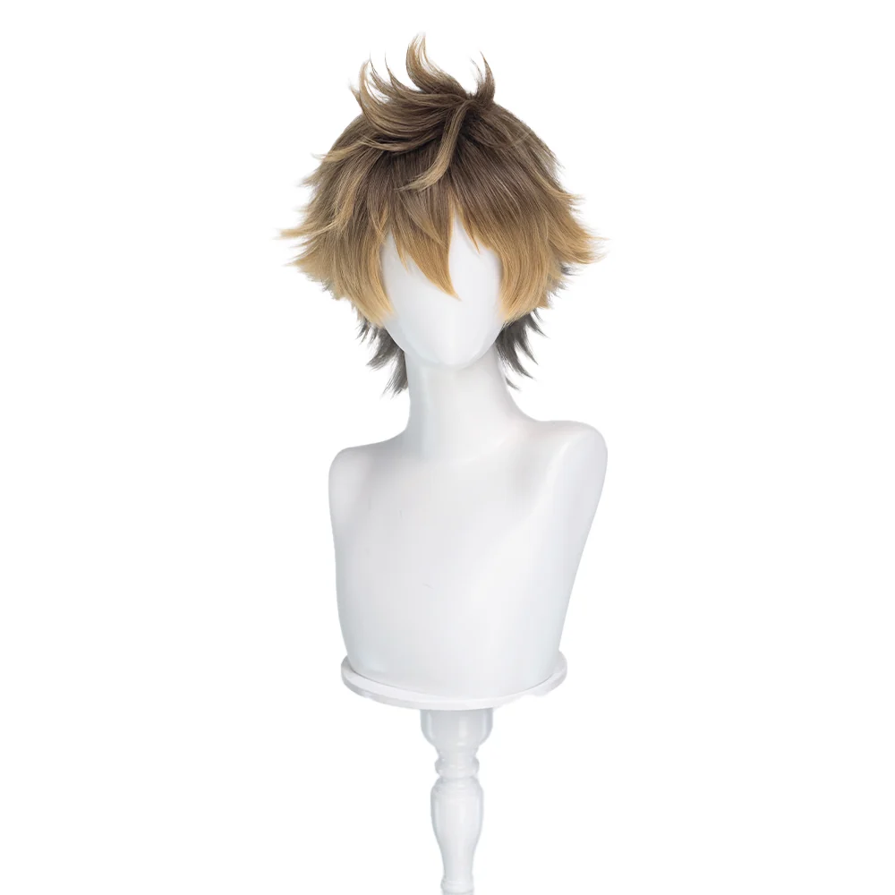 DokiDoki Game Cosplay Wig Short Dark Blonde Layerd Hair - Image 5