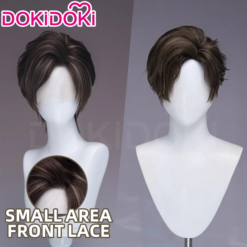 【Ready For Ship】【Small Area Front Lace】DokiDoki Game Cosplay Wig Short Dark Brown Hair
