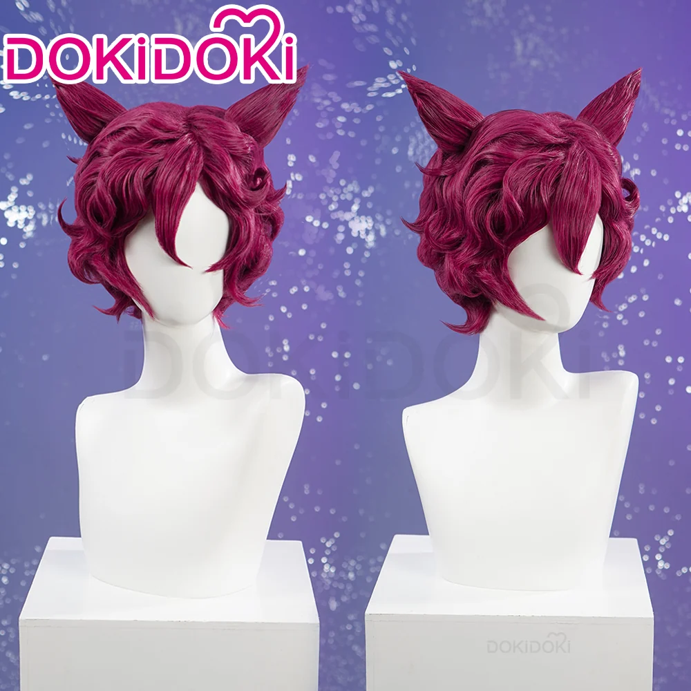 【Ready For Ship】DokiDoki Game Cosplay Wig Short Rose Red Hair