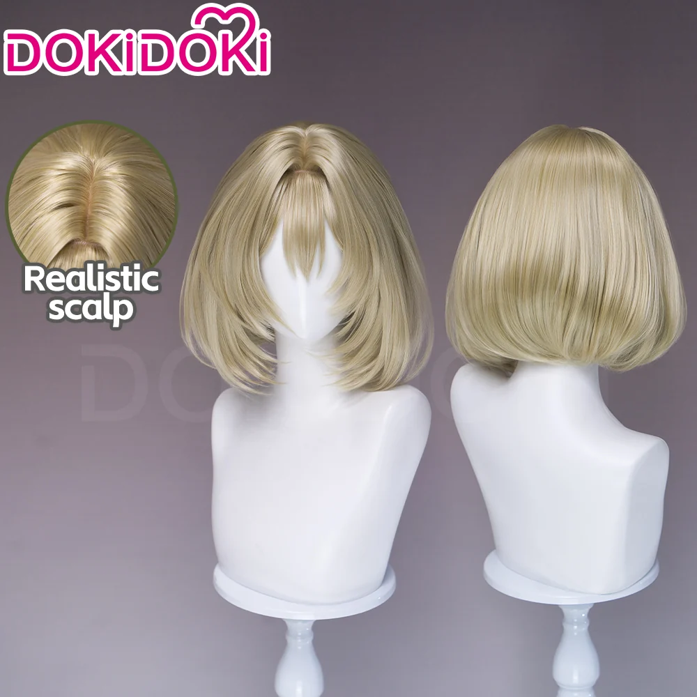 DokiDoki Game Cosplay Wig Short Straight Blonde Hair