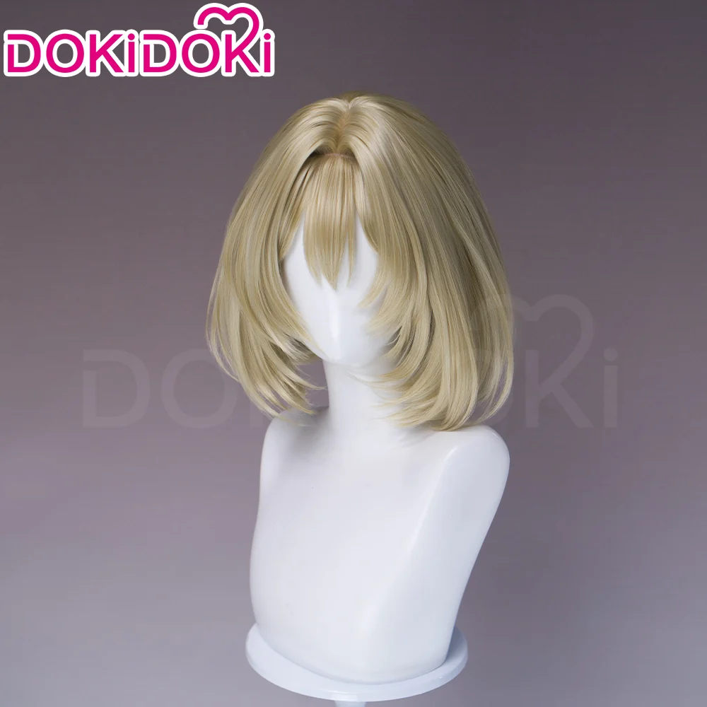 DokiDoki Game Cosplay Wig Short Straight Blonde Hair - Image 2