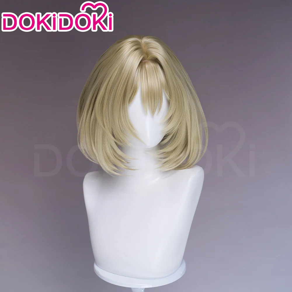 DokiDoki Game Cosplay Wig Short Straight Blonde Hair - Image 3