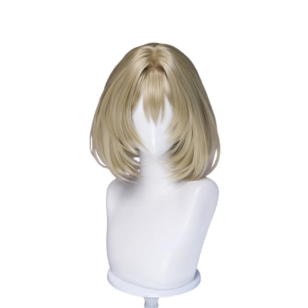 DokiDoki Game Cosplay Wig Short Straight Blonde Hair - Image 5