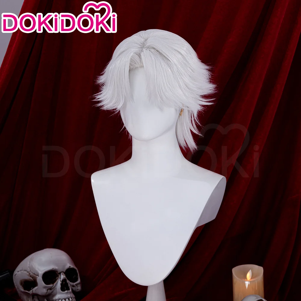 【Ready For Ship】DokiDoki Game Cosplay Wig / Necklace Short Straight Dark / Light Grey Men Hair - Image 8