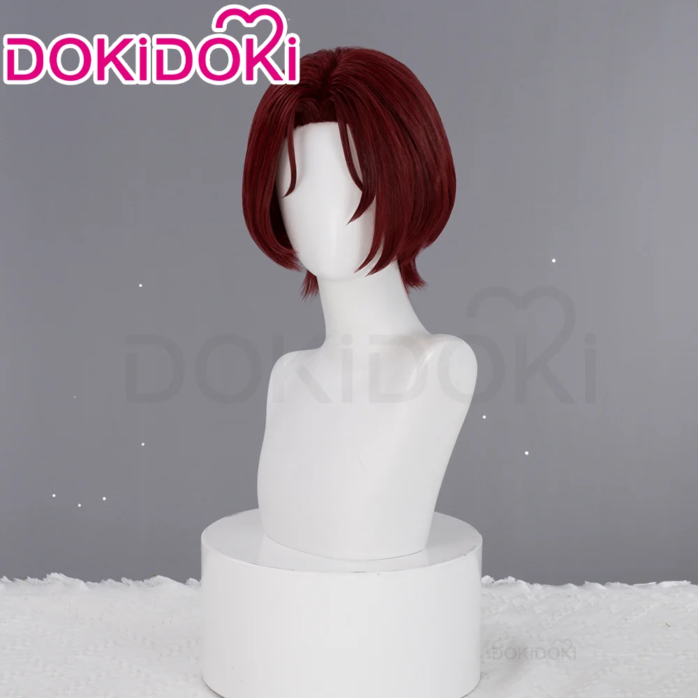 【Ready For Ship】DokiDoki Game Cosplay Main Character Wig Short Straight Red Hair - Image 3