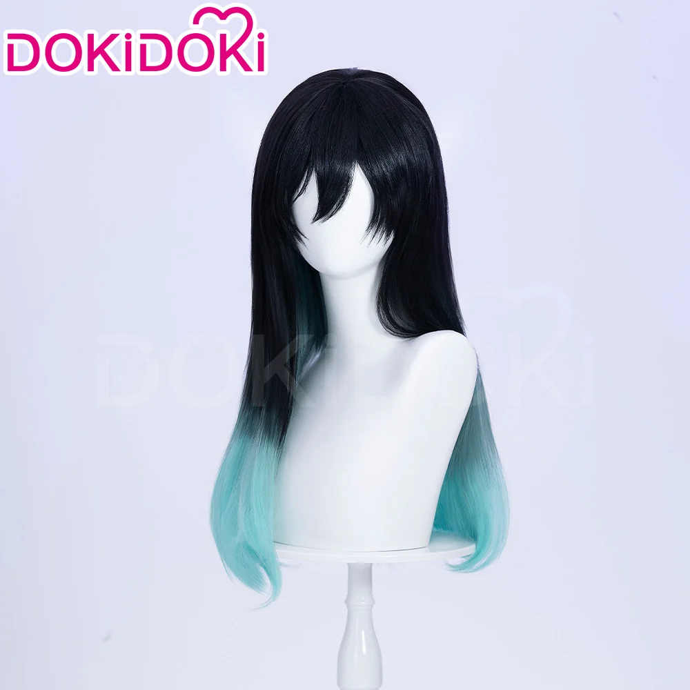 【 Ready For Ship】DokiDoki Game Cosplay Wig Short Straight White Black Green Gradient Hair x LE SSERAFIM - Image 2