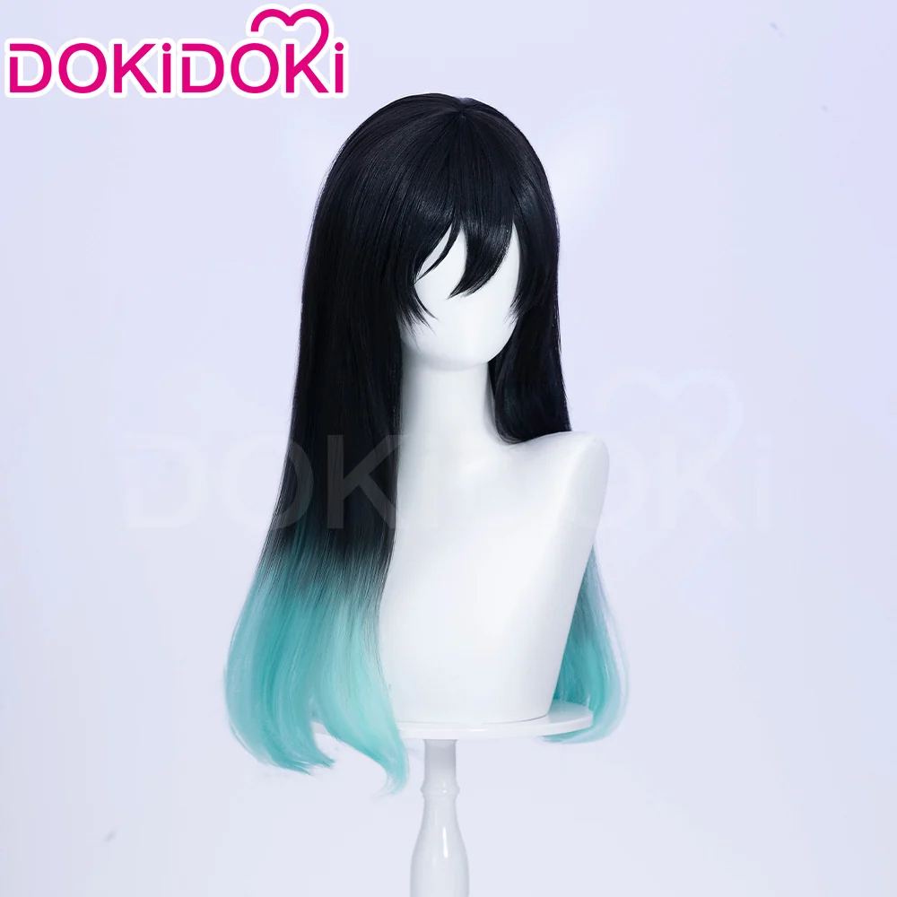 【 Ready For Ship】DokiDoki Game Cosplay Wig Short Straight White Black Green Gradient Hair x LE SSERAFIM - Image 3