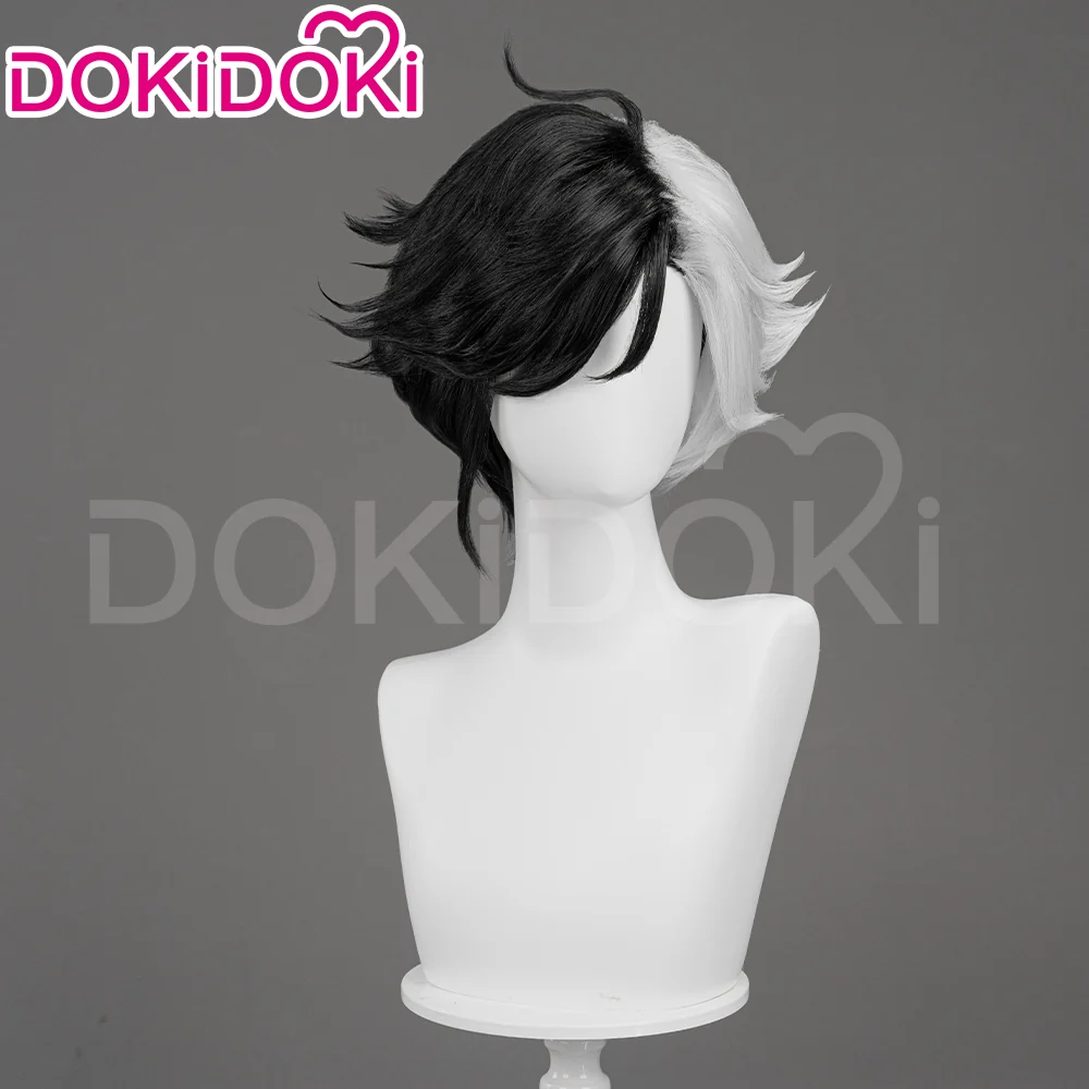 【Partially Ready For Ship】DokiDoki Game Cosplay Wig Short Black White Purple Pink Hair - Image 3