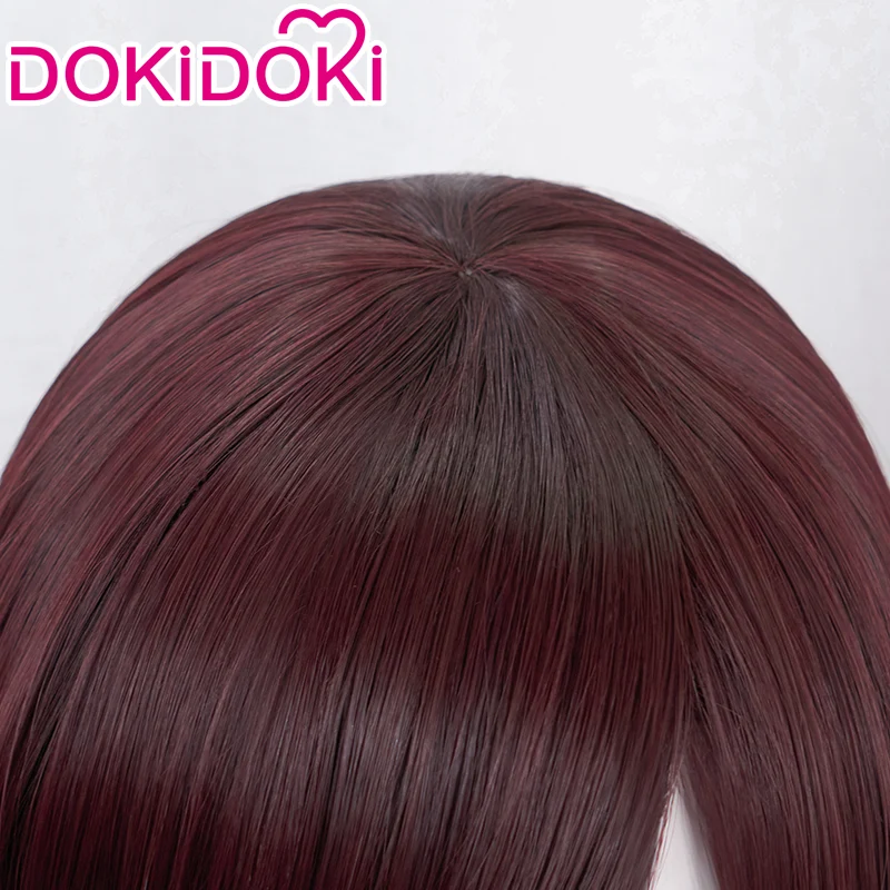 【Ready For Ship】DokiDoki Game CosplayLong Red Brown Straight Wig - Image 3