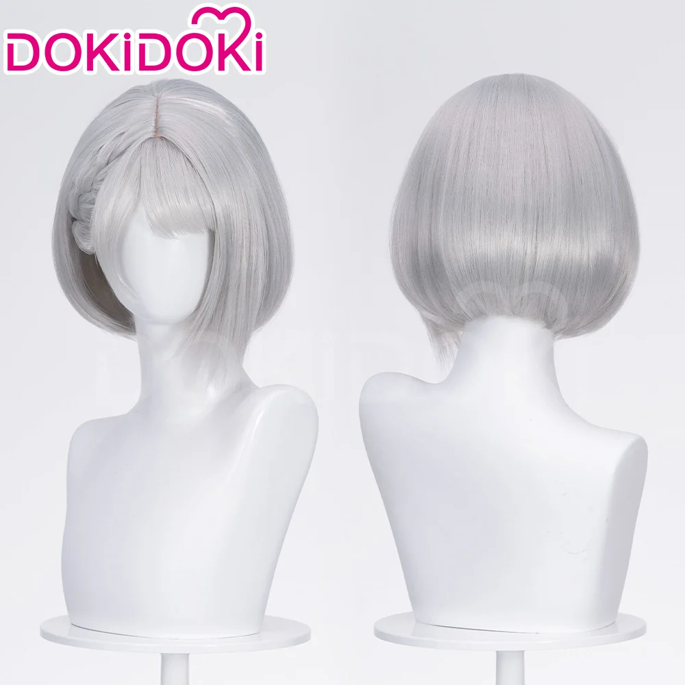 【Ponytail Ver Ready For Ship】DokiDoki Game Delta Force Cosplay Hackclaw Wig Short Straight Silver Hair Ponytail Mai Xiaowen Mai Xiao Wen - Image 2