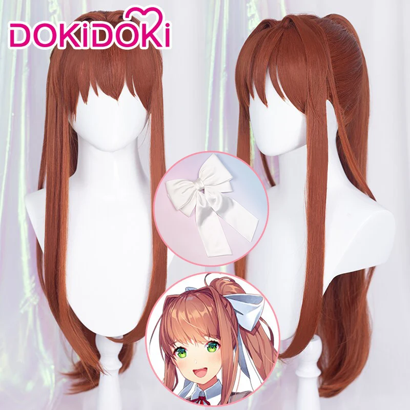 DokiDoki Game Literature Club Cosplay Monika Cosplay Wig Long Orange DDLC