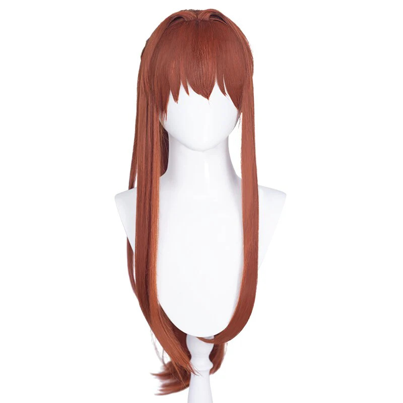DokiDoki Game Literature Club Cosplay Monika Cosplay Wig Long Orange DDLC - Image 6