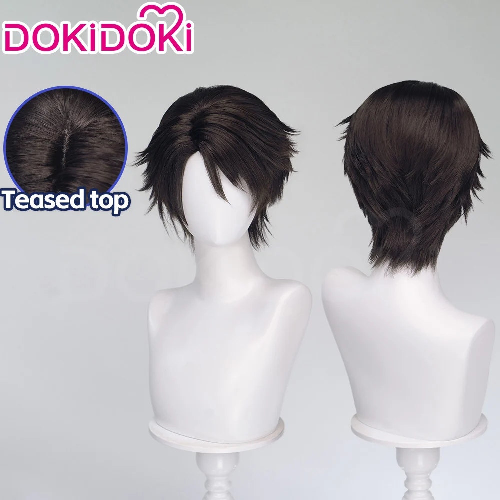 DokiDoki Game Cosplay Wig Short Straight Dark Brown Hair
