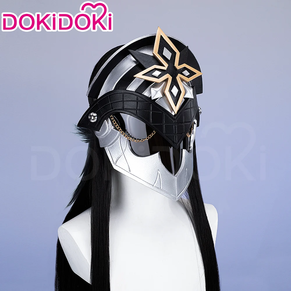 【Partially Ready For Ship】DokiDoki Game Genshin Impact Capitano Cosplay Wig / Mask Long Straight Red Hair Natlan The Captain - Image 11