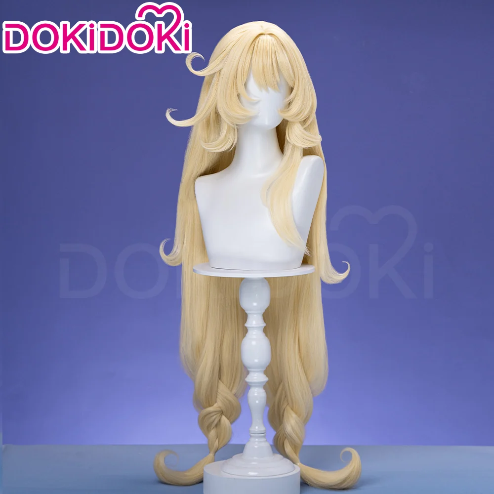 【Ready For Ship】DokiDoki Game Genshin Impact Cosplay Alice Wig Long Curly Blond Gradient Hair " A " Song of the Welkin Moon - Image 3