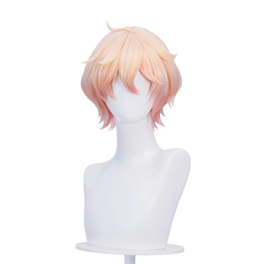 【Official Art Ver Ready For Ship】DokiDoki Game Genshin Impact Cosplay Dahlia Wig Pink Short Men Fontaine Mond - Image 11