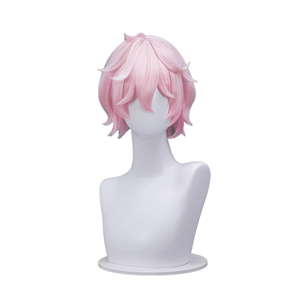【Official Art Ver Ready For Ship】DokiDoki Game Genshin Impact Cosplay Dahlia Wig Pink Short Men Fontaine Mond - Image 6