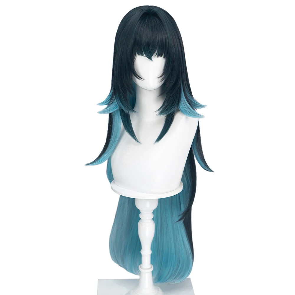 DokiDoki Game Genshin Impact Cosplay Danica Wig Long Straight Green Gradient Hair Snezhnaya Sudden Snow - Image 6