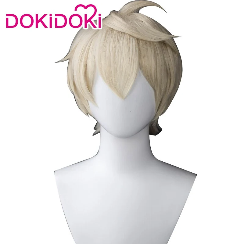 【Ready For Ship】DokiDoki Game Genshin Impact Cosplay Bennett  Wig Short Blonde