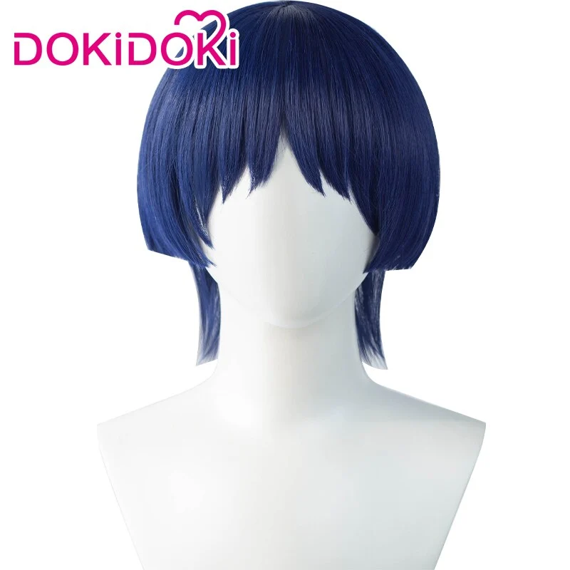 【Ready For Ship】DokiDoki Game Genshin Impact  Scaramouche Cosplay Wig Short Blue - Image 4