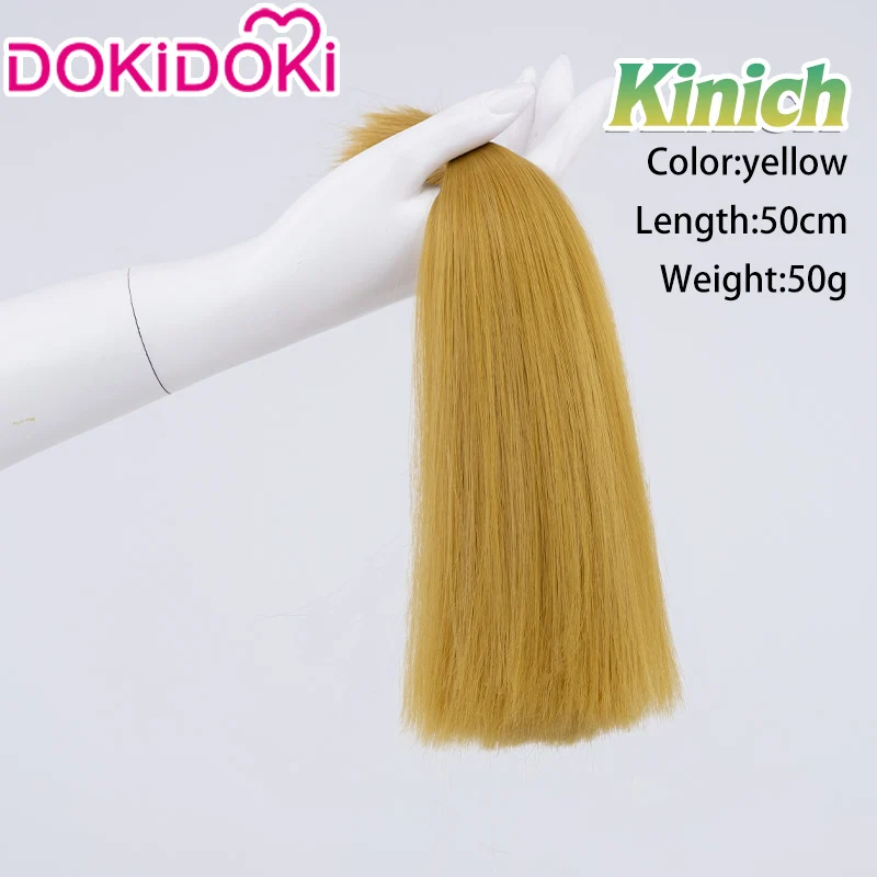 【Ready For Ship】DokiDoki Game Genshin Impact Cosplay Kinich Wig Short Black Green / Yellow Highlights Hair / Tattoo Sticker / Ear Clip / Head Accessories /  Weft Natlan - Image 10