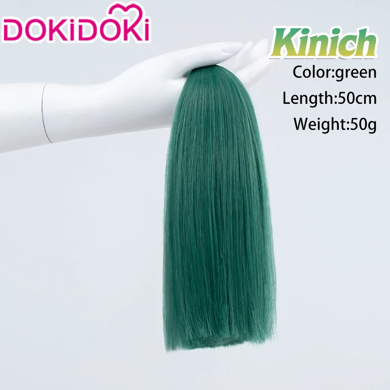 【Ready For Ship】DokiDoki Game Genshin Impact Cosplay Kinich Wig Short Black Green / Yellow Highlights Hair / Tattoo Sticker / Ear Clip / Head Accessories /  Weft Natlan - Image 9