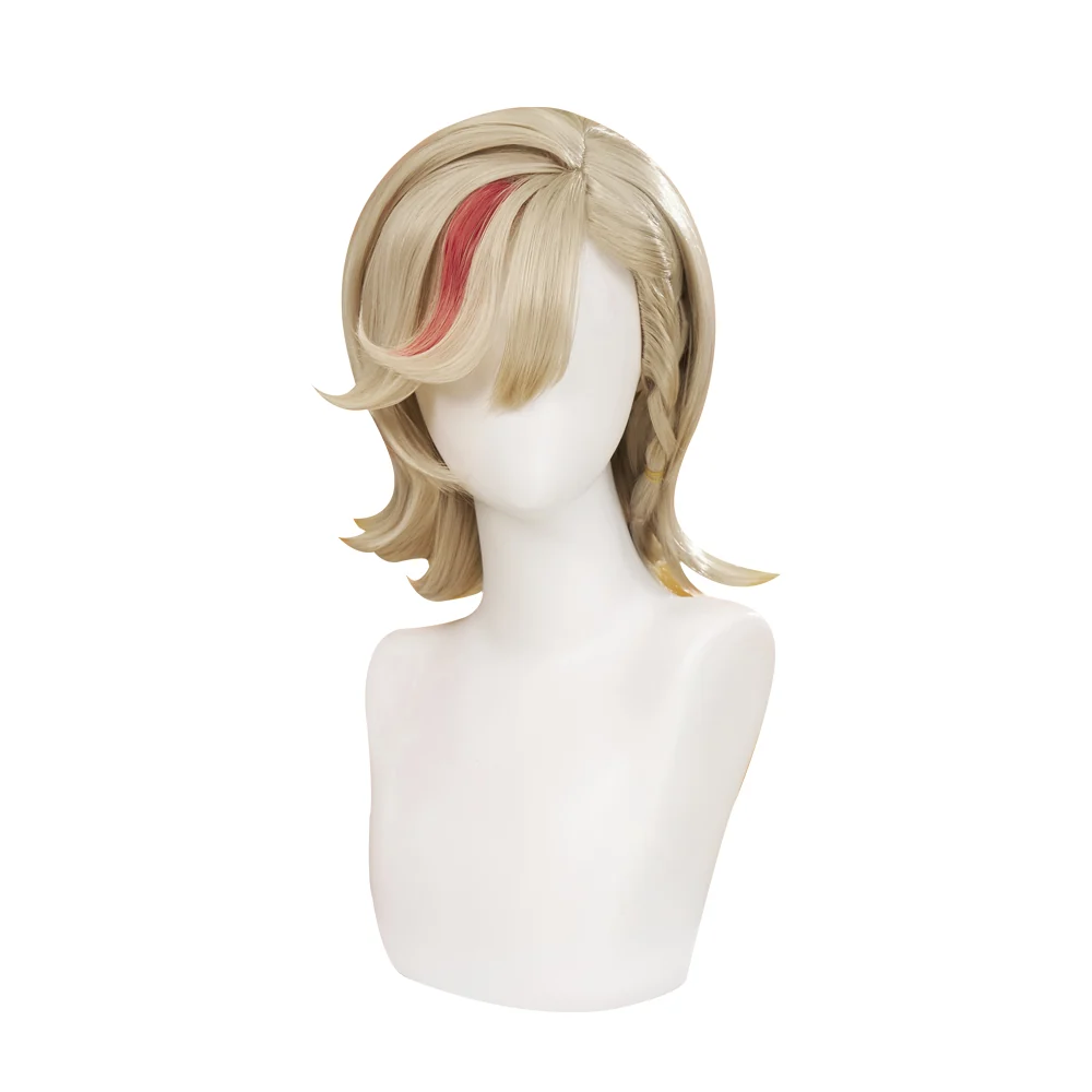 【Partially Ready For Ship】DokiDoki Game Genshin Impact Cosplay Fontaine Lyney Wig Short Silver Red Highlight/ Wefts/ Tattoo Sticker - Image 10