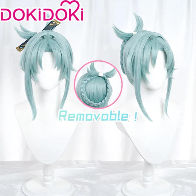 【Light Green Ver.】DokiDoki Game Genshin Impact Cosplay Madame Ping Wig Pinger Short Light Green