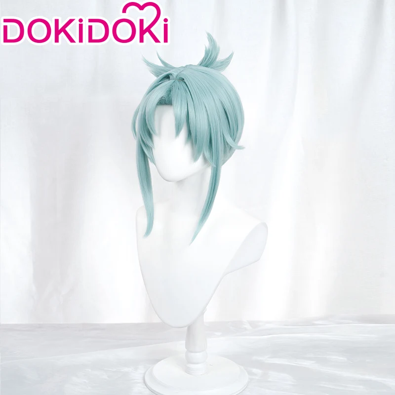 【Light Green Ver.】DokiDoki Game Genshin Impact Cosplay Madame Ping Wig Pinger Short Light Green - Image 2