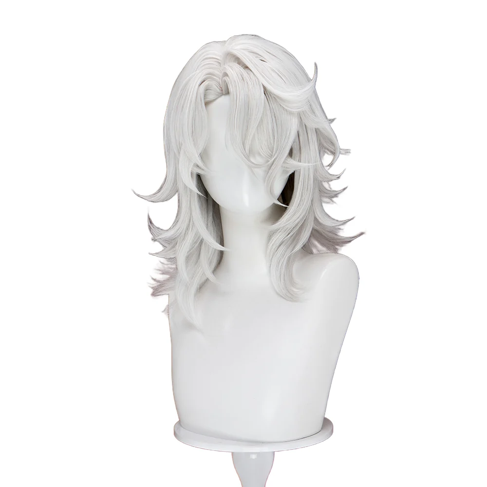 【Ready For Ship】DokiDoki Game Genshin Impact Cosplay Rerir Wig Long Curly White / Dark Hair Racher of Solnari - Image 6