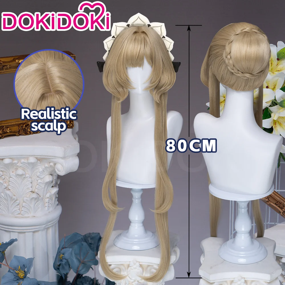 DokiDoki Game Genshin Impact Cosplay Sandrone Wig Long Straight Brown Grey Hair Marionette Song of the Welkin Moon - Image 2