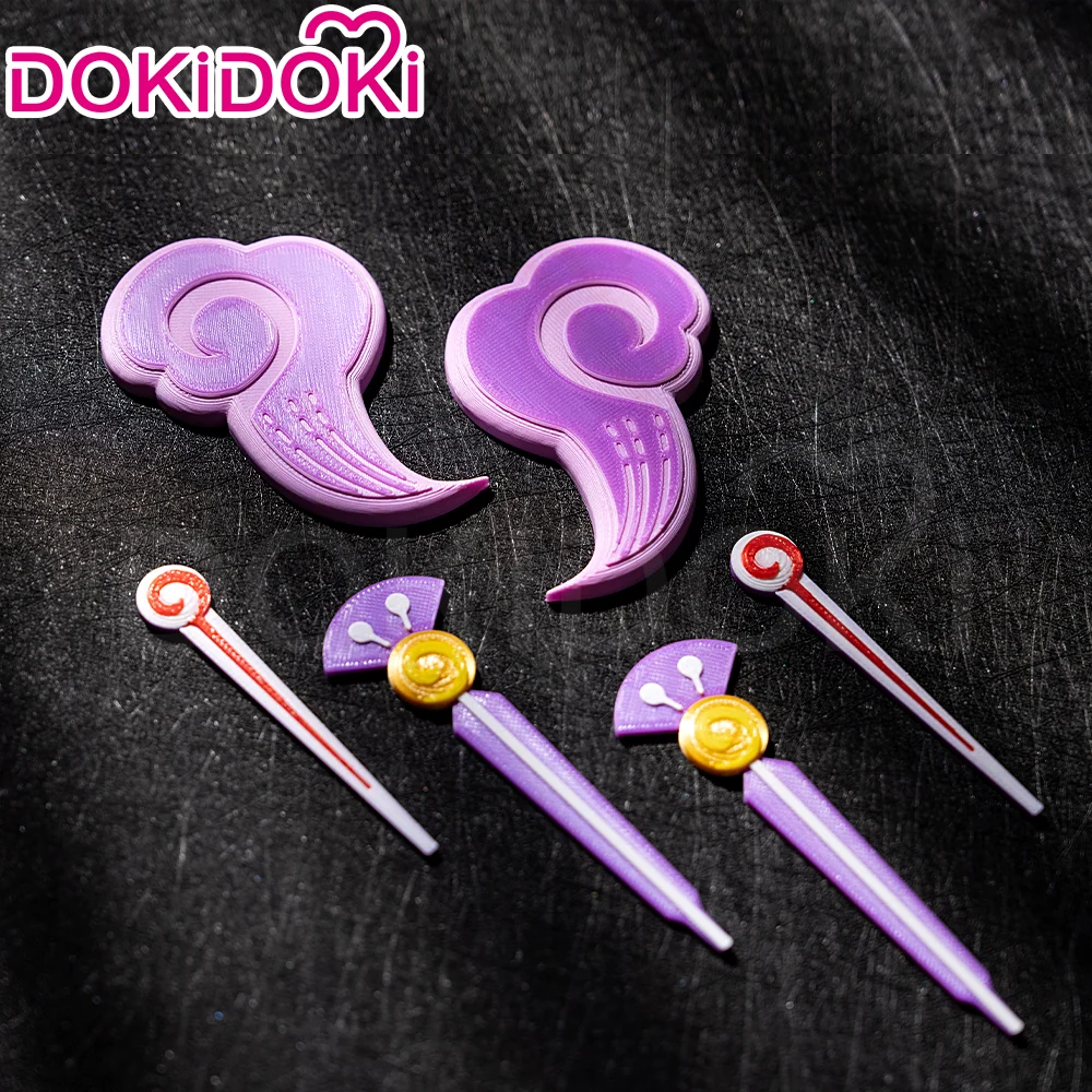 【Ready For Ship】DokiDoki Game Genshin Impact Cosplay Yumemizuki Mizuki Wig / Headwear / Ears Long Curly Blue Hair - Image 7