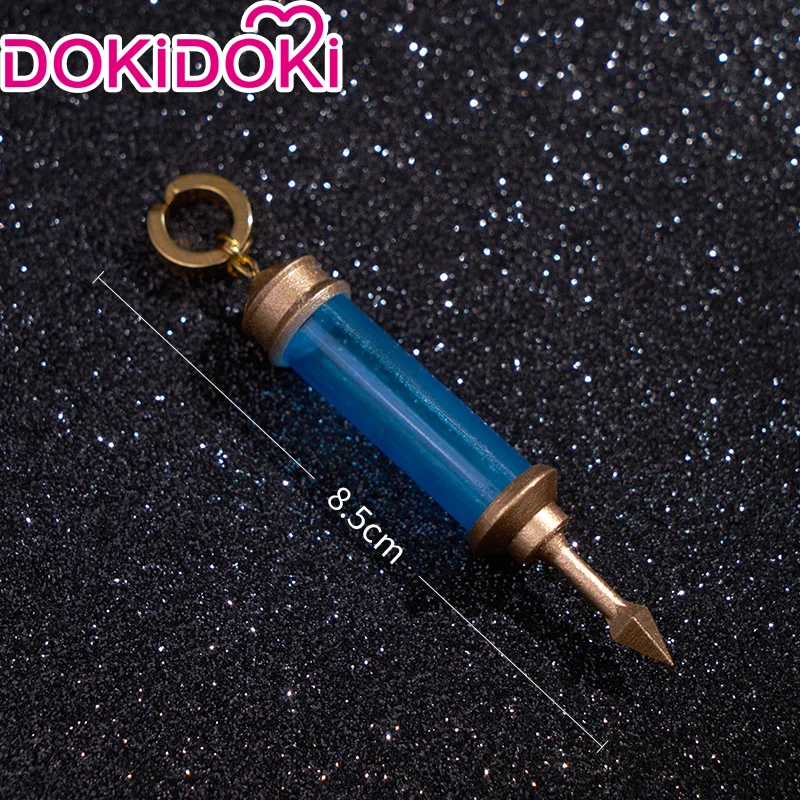 【Ready For Ship】DokiDoki Game Genshin Impact Fatui Harbinger Cosplay Il Dottore Wig / Earrings Short Curly Blue - Image 10