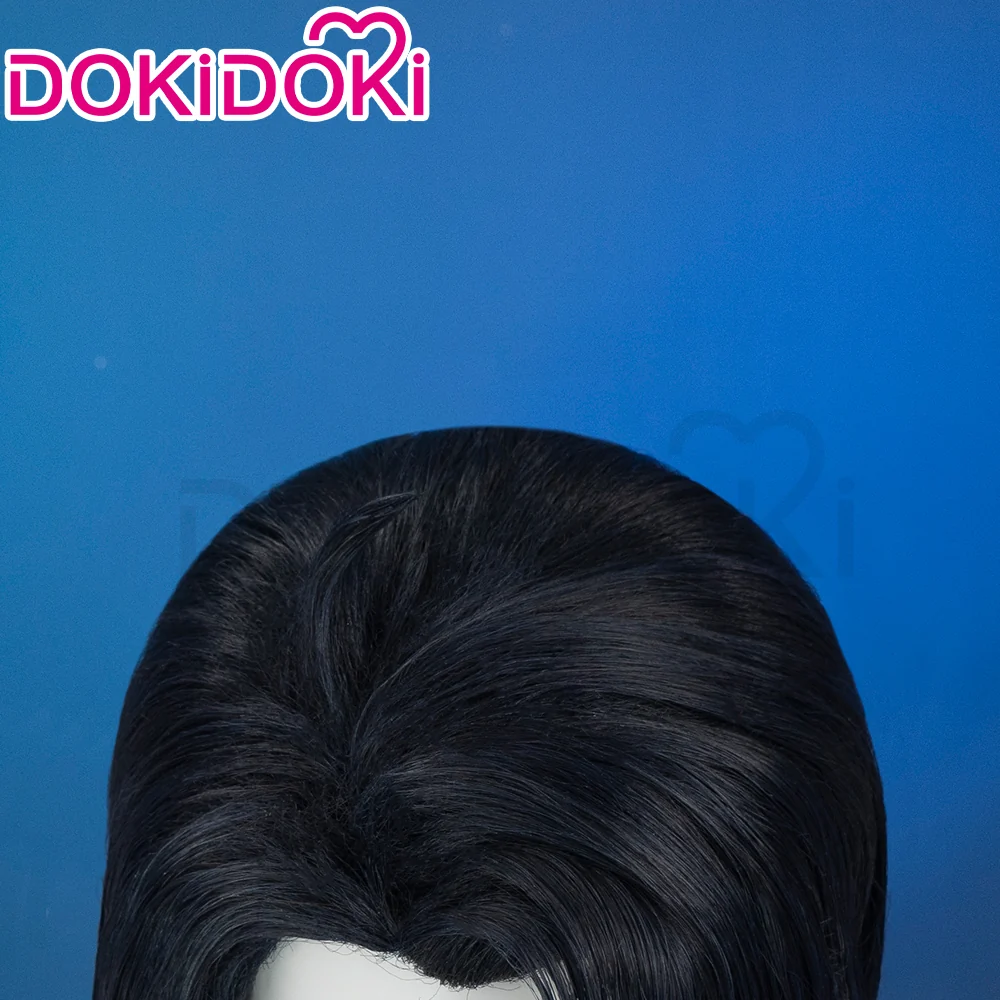 【Partially Ready For Ship】DokiDoki Game Genshin Impact Cosplay Pantalone Wig / Glasses Short Curly Black Purple Hair Fatui Harbinger - Image 7