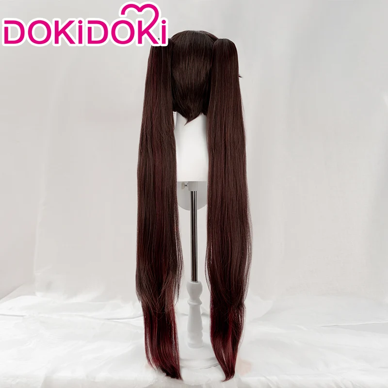DokiDoki Game Genshin Impact  Hutao Cosplay Wig  Hu Tao Dark Brown Halloween - Image 3