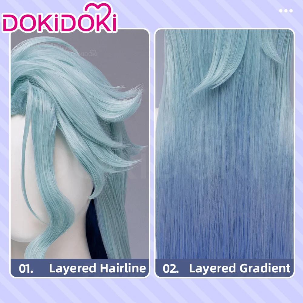 【Ready For Ship】DokiDoki Game Genshin Impact Dottore Cosplay Wig Doctor Short Blue / Earring / Ear Clip / Alchemy Bottle - Image 9