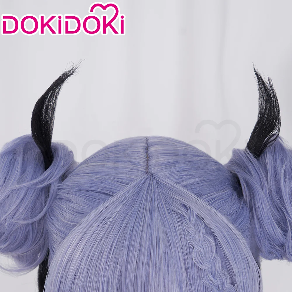 【Ready For Ship】DokiDoki Game Genshin Impact M Cosplay Wig Long Purple Black Gothic girl - Image 4