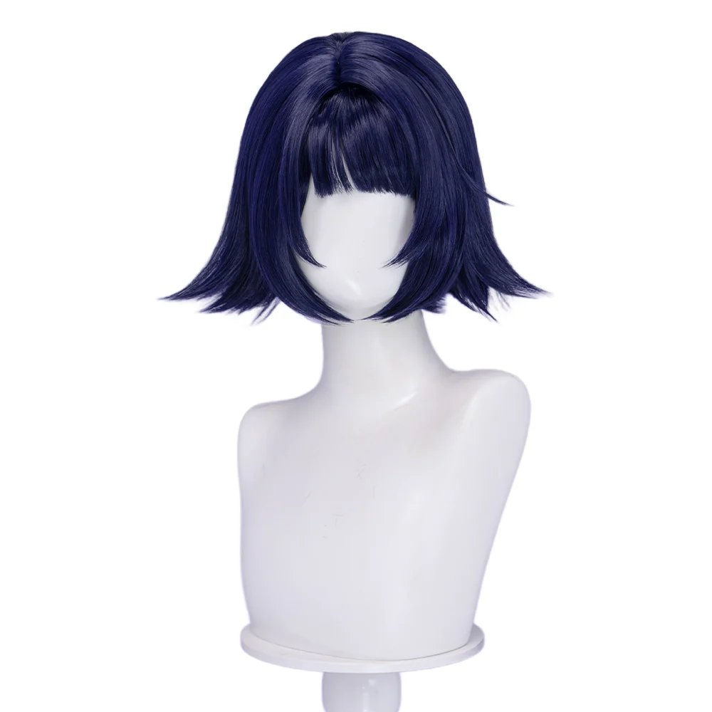 【Ready For Ship】DokiDoki Game Genshin Impact Miliastra Wonderland Cosplay Manekina Wig Short Straight Navy Blue Hair Wonderland Manekin - Image 5