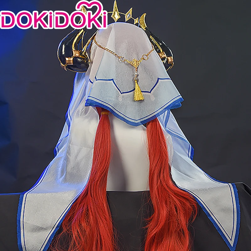 【Ready For Ship】DokiDoki Game Genshin Impact Wig Cosplay Nilou Sumeru Long Red - Image 2
