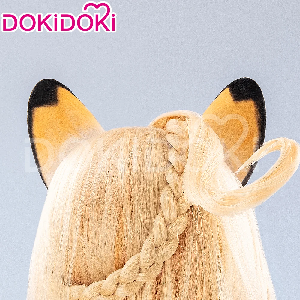 【Ready For Ship】DokiDoki Game Genshin Impact Xilonen Cosplay Wig / Ears Long Curly Yellow Hair Natlan - Image 8